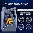 Nhớt Hộp Số Thường Aisin 75W-90 GL-5 4 Lít GSL57594PB