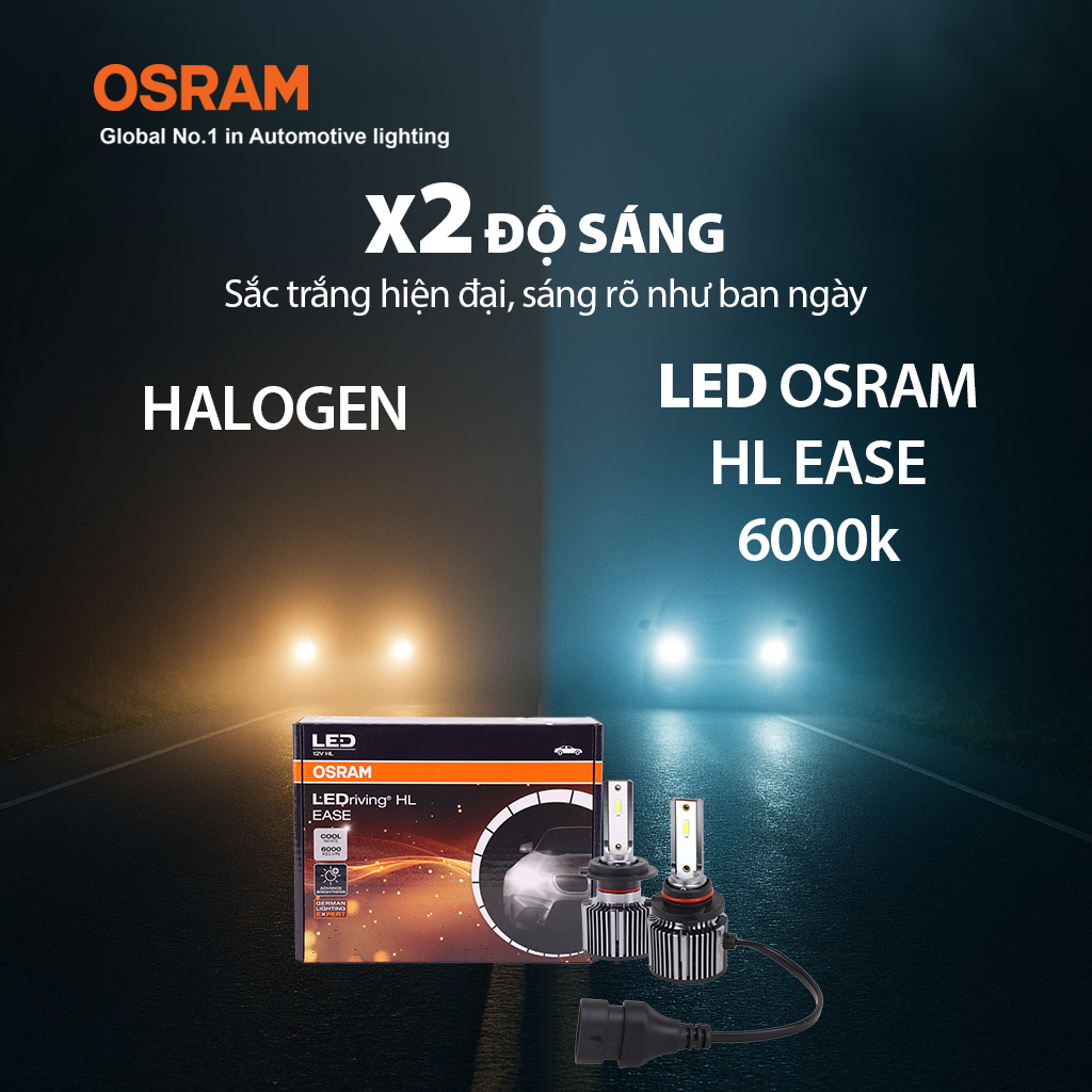 Bóng Led Grass H4 F6204CW 12V 27/27W 6000K 2 bóng/hộp Hiệu Osram