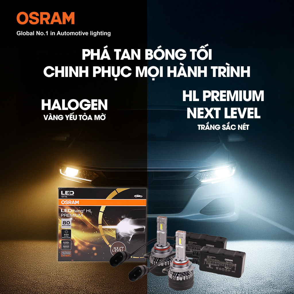 Bóng Led Pocky 2 H1 H6150CW 12V 80W 6000K 2 bóng/hộp Hiệu Osram