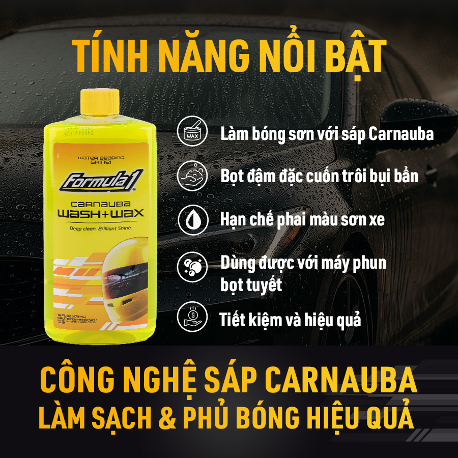 Nước rửa xe có chất đánh bóng Formula 1 ( Wash & wax ) 473ML #615016