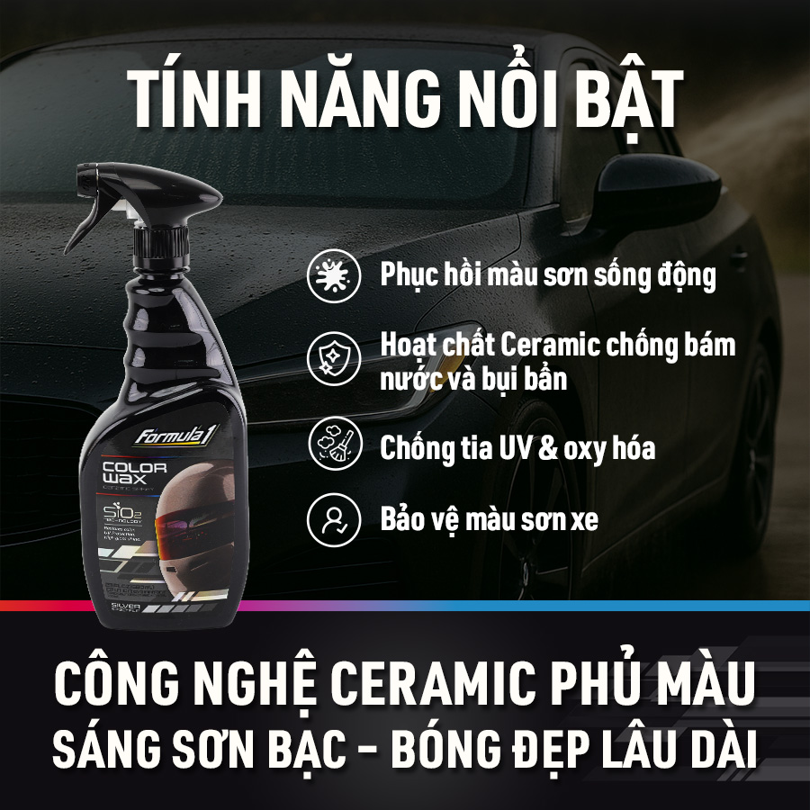 Đánh bóng sơn Ceramic dạng xịt màu xám Formula 1 (680ml) # 617724(#617023)
