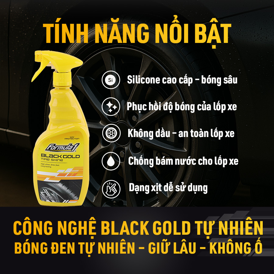 Bảo dưỡng đen và bóng vỏ xe Formula 1 (Black Gold) (680ml) # 615258 (New #615238)