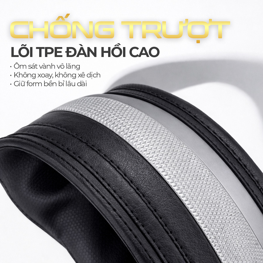 Bao vô lăng CIND PU+TPE TP990 size M đen