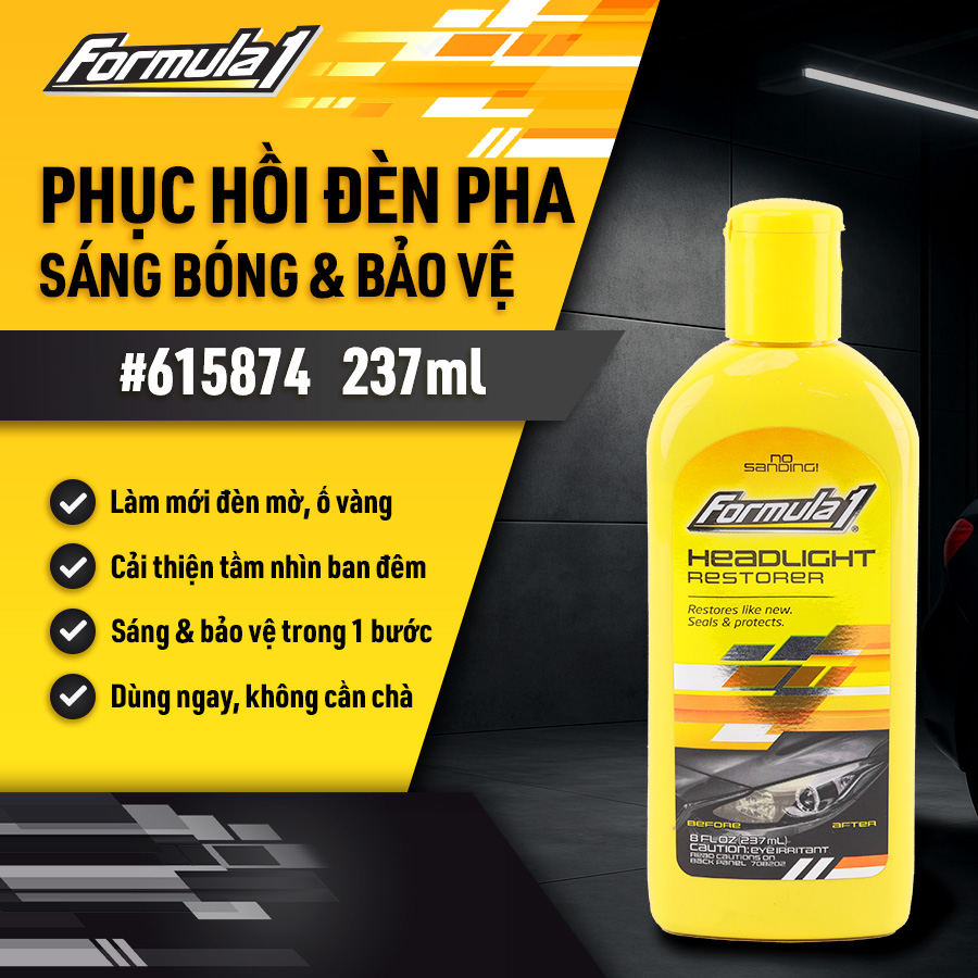 Đánh bóng và phục hồi đèn pha Formula 1 (Headlight Restorer) (237ml)  # 615874