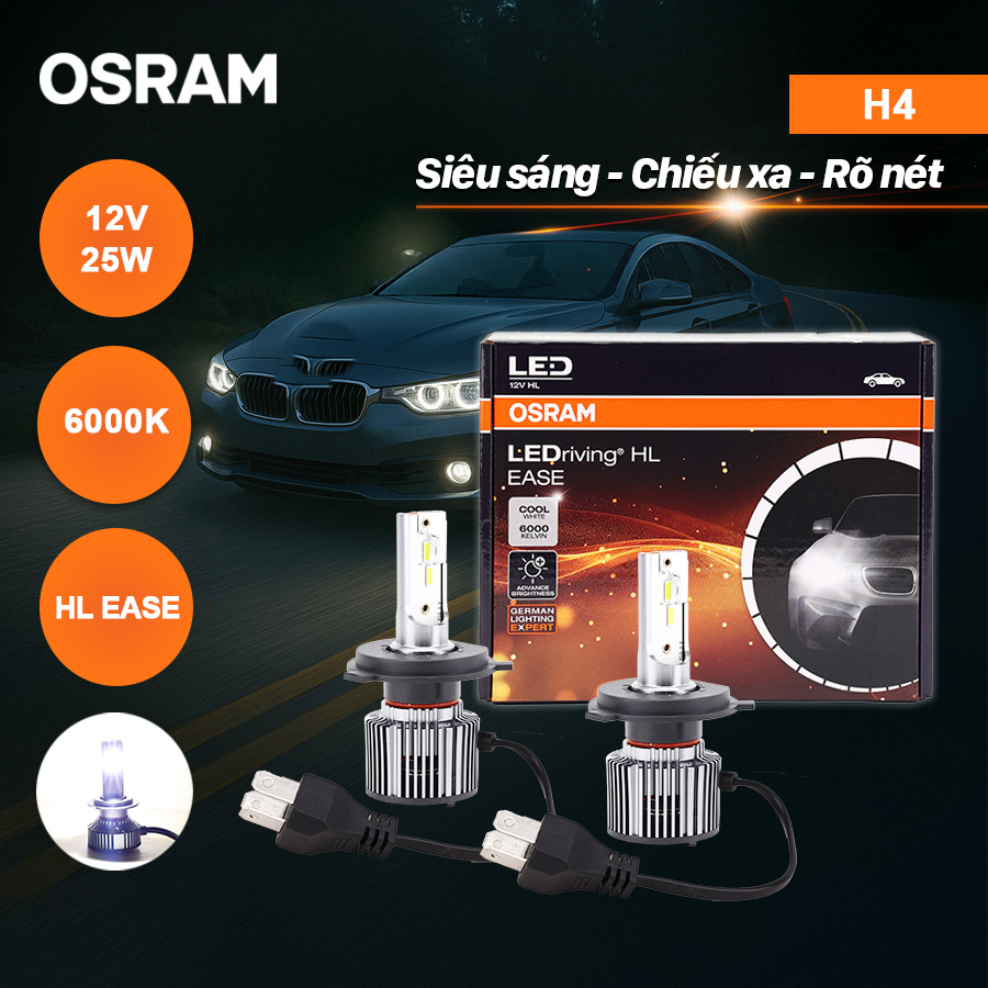 Bóng Led Grass H4 F6204CW 12V 27/27W 6000K 2 bóng/hộp Hiệu Osram