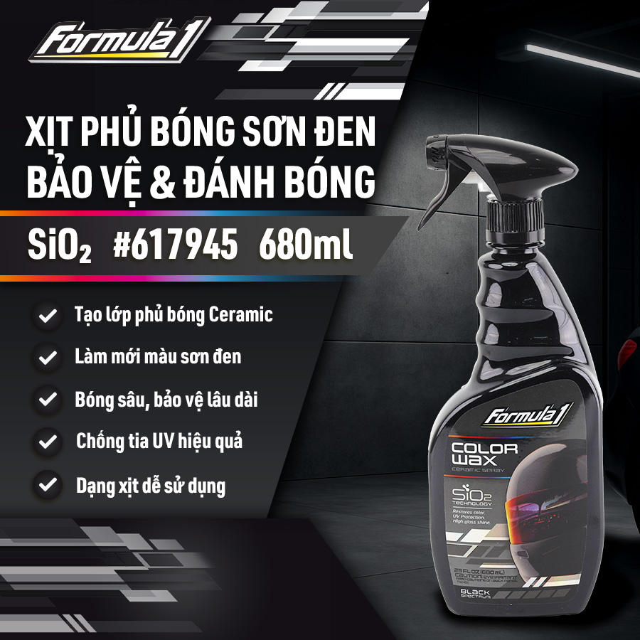 Đánh bóng sơn Ceramic dạng xịt màu đen Formula 1 (680ml) # 617945 (#617017)