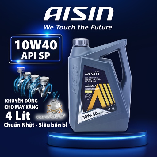 [9NAESSNP1044PN] Nhớt Động Cơ Aisin 10W-40 SP PLUS Semi Synthetic 4 Lít ESSNP1044P