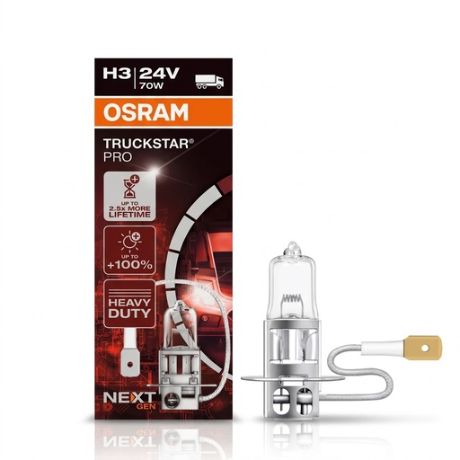 [BDOH324V64156TSPHG] Bóng Halogen Tăng Sáng 100% Truckstar Pro H3 24V 70W 64156TSP-Hộp giấy Hiệu Osram